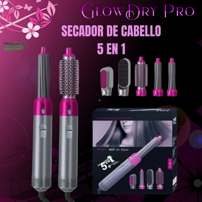 GlowDry Pro-Cepillo Secador de Pelo 5 en 1